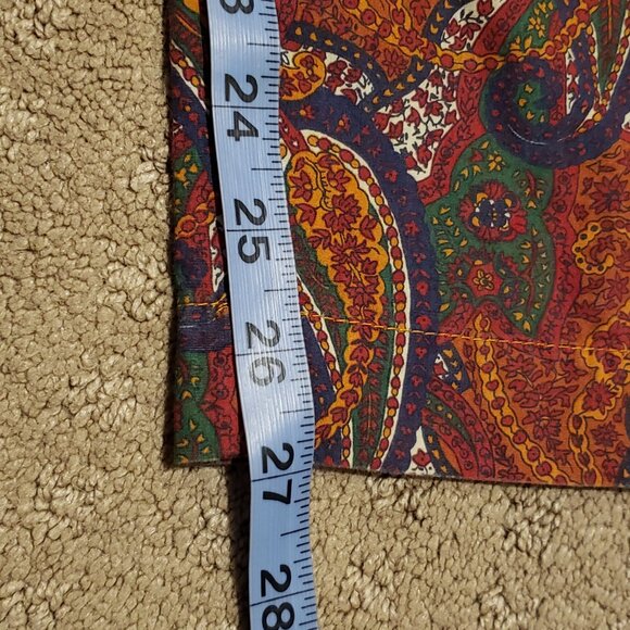 Vintage GAP Paisley Parachute Pants Women's 3/4 Retro Made in Hong Kong 80s 90s - Picture 9 of 9